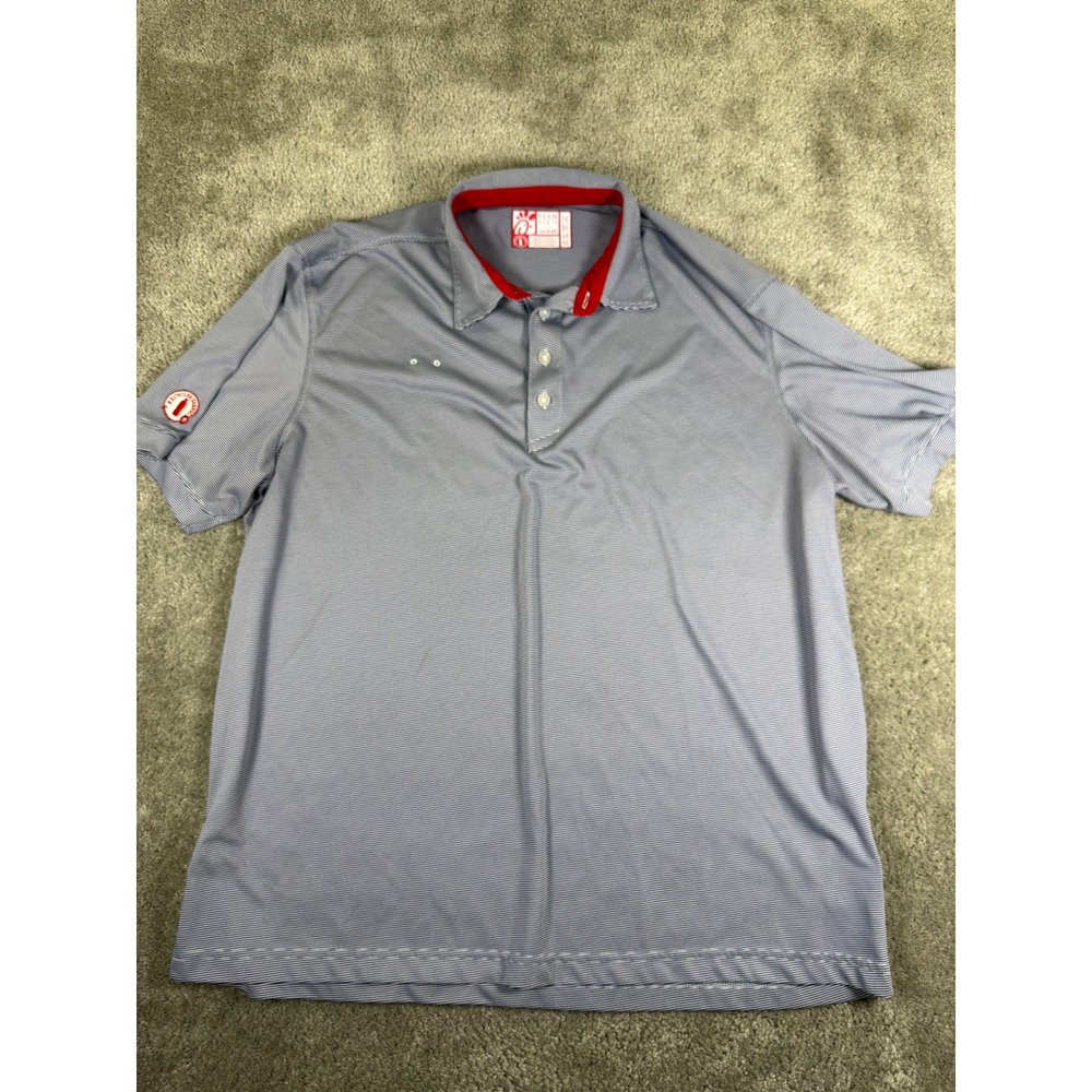 Chick-fil-A Oobe Team Style Blue Stripe Employee Uniform Polo Shirt Mens XL